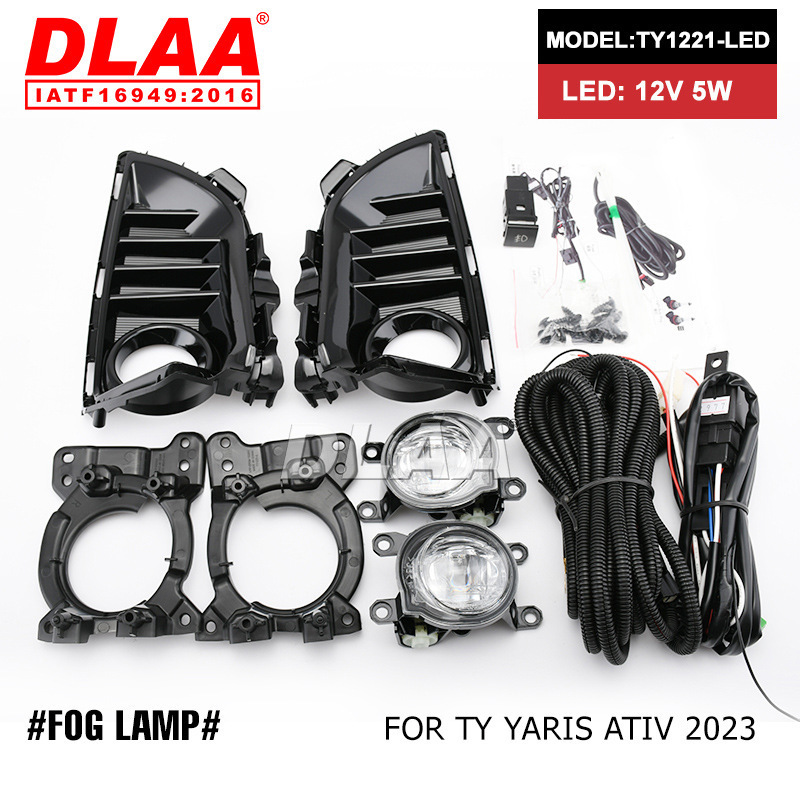 Aplicable a Toyota 22 / 23 Yaris ATIV lámpara de niebla delantera LED renovación de luz de conducción diurna de flujo de agua lámpara de barra frontal