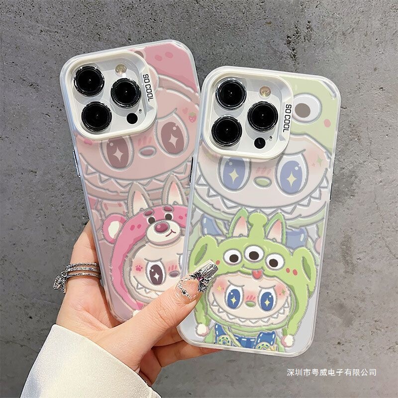 Labubu Apple 16 Mobile Phone Case 15 Laser 14 Trendy Hard 13 Small Fresh 12 Cute 11 Promax Cartoon Couple
