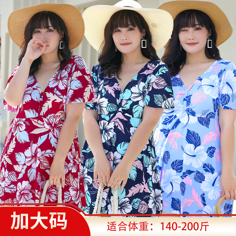 2022 new pattern Swimsuit conservative Cover the belly Show thin Conjoined Add fertilizer enlarge mm Easy Hot springs Swimming suit