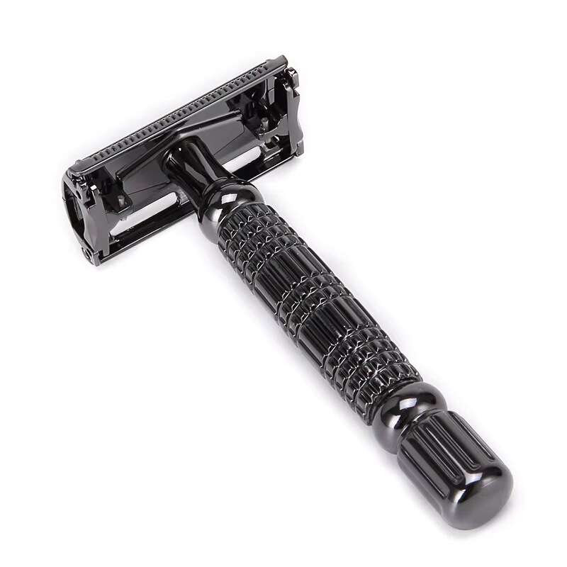 Stainless Steel Double-Blade Butterfly Opening Men's Safety Razor with Zinc Alloy Handle Stainless Steel Double-Blade Butterfly Opening Men's Safety Razor with Zinc Alloy Handle