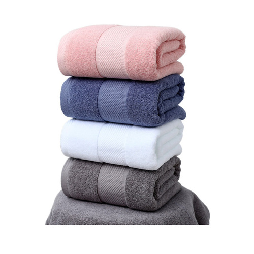 Sandpaper bag packaging double-sided pure cotton bath towel factory wholesale 70*140cm thick 100% cotton adult embroidery logo