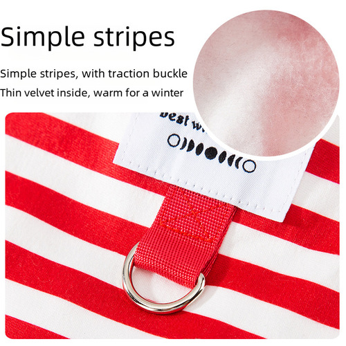 New cross-border pet clothes simple striped dog traction sweatshirt spring and summer pet clothing cat and puppy clothes