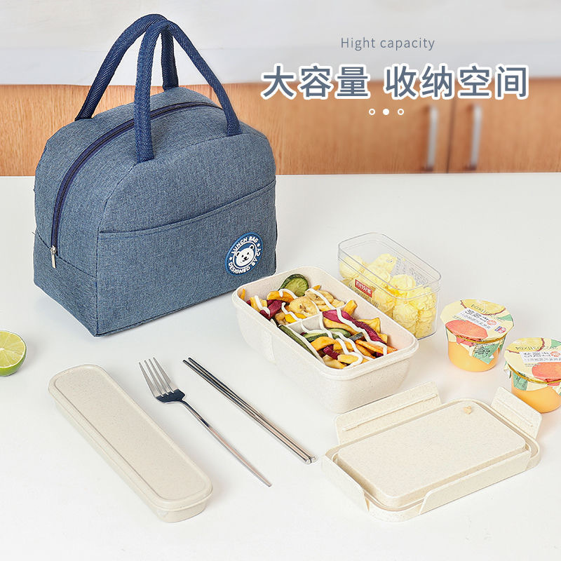 Bolsa de aislamiento térmico de la caja de almuerzo portátil engrosada bolsa de aislamiento térmico impermeable a prueba de contaminación para estudiantes de trabajo con bolsa de almuerzo de gran capacidad