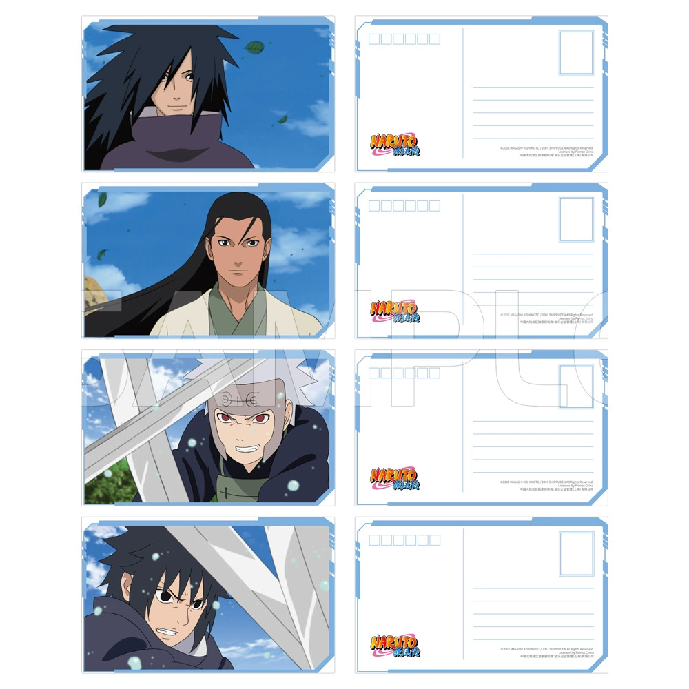 Почтовые открытки (Naruto) набор классических сцен — лицензированная коллекционная серия, 12 дизайнов, глянцевые принты