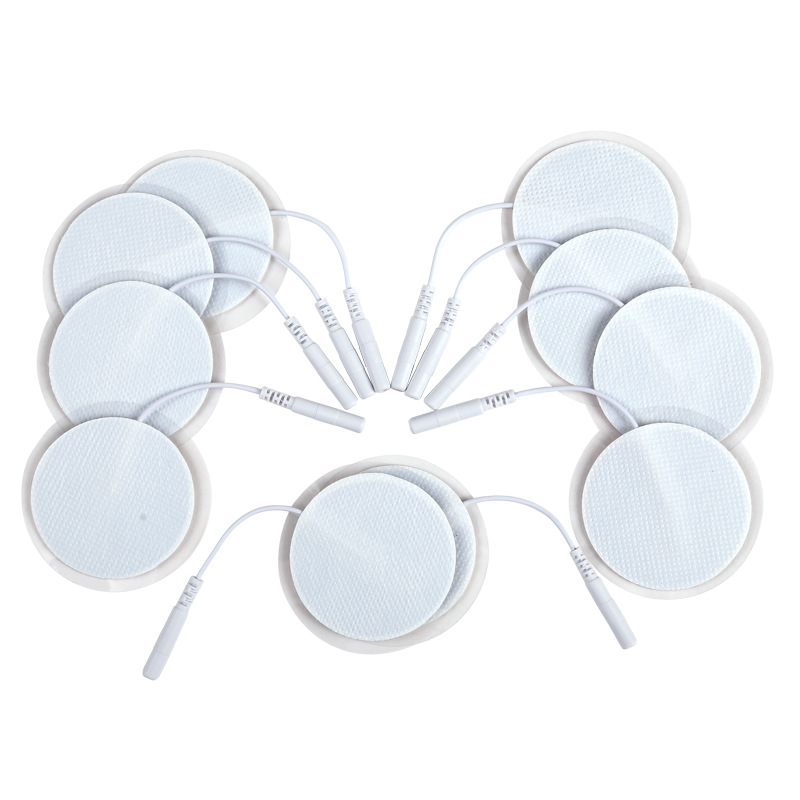 5cm de cola redonda parche de electrodo de fisioterapia tipo plomo parche de masaje gel autoadhesivo no tejido parche de electrodo