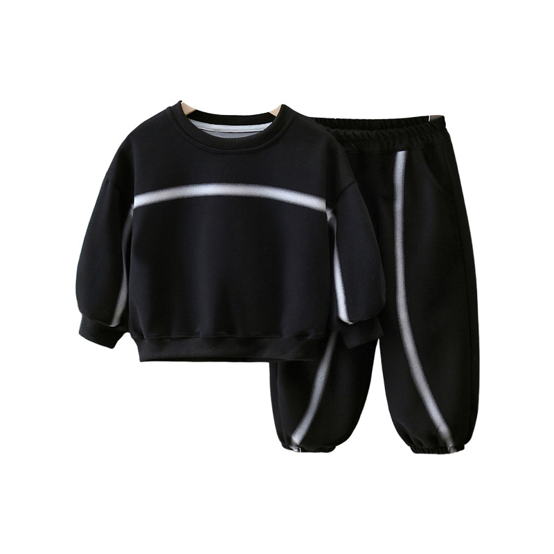 7107 traje de niño primavera y otoño 2025 nuevo suéter coreano para niños de dos piezas ropa deportiva genial para niños