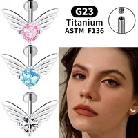 Трансграничные горячие продажи G23 титановые крылья циркон формы серьги гвозди для губ украшения простые атмосферные легкие пирсинг украшения