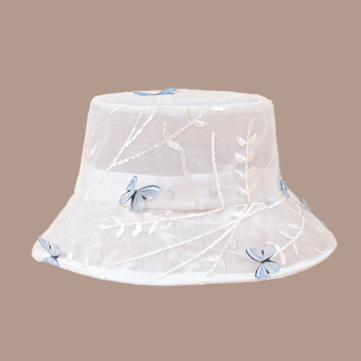 Fashion Butterfly Net Yarn Breathable Sunshade Fisherman Hat display picture 6