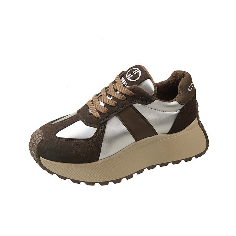 Winter Plus Samt Echtes Leder Waffel Wald Schuhe frauen 2023 Herbst Neue Dicke Sohle Erhöht Freizeit Sport Moral Training_voghion.com