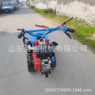 多功能小型手推链式开沟机 12厘米单链条挖沟双链条大葱开槽机