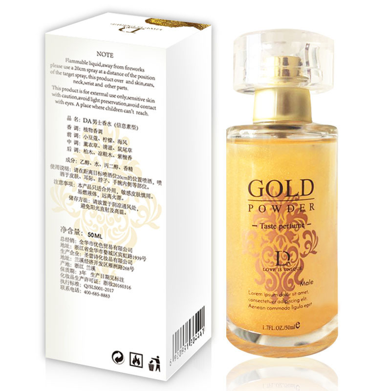 Solo amor hombre / mujer oro polvo perfume 50ml coqueteo romón perfume adulto sexo al por mayor
