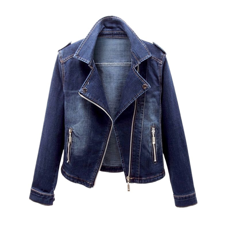 Women's Clothing short spring and autumn new style suit collar motorcycle jacket slim all match top cardigan trend_voghion.com