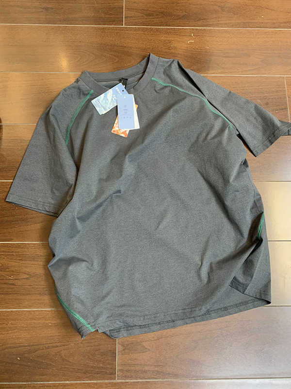 ハイエンドグレー速乾フィットネススポーツ半袖Tシャツイントレンド夏薄手サイクリング速乾ショーツアウトドア機能パンツ|undefined