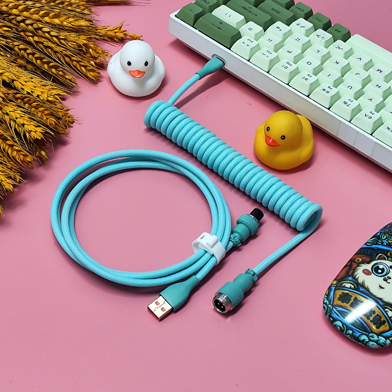 Cable para teclado mecánico de eje magnético 8K, con conectores de aviación, resorte, USB, personalizado colorido, para juegos
