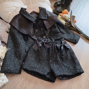 New Girls Autumn and Winter Suit 2025 Small Fragrance Fashionable Elegant Woolen Knitted Two-Piece Set Fashionable Princess Children's Clothing