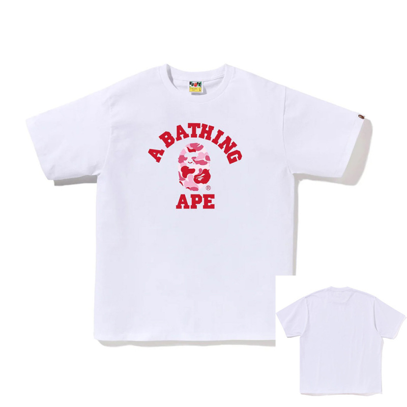 APE Ape トレンドブランド 外国貿易 ヘビーウェイト ピュアコットン ラウンドプリント ユニセックス ゆったり プレミアム 半袖 Tシャツ 25SS|undefined