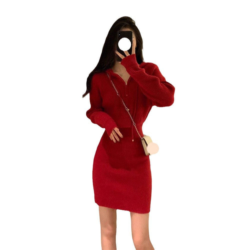 Red Christmas summer knitted sweater