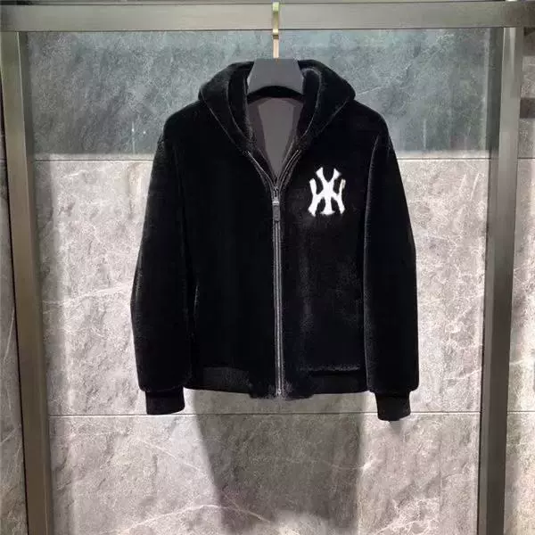 冬季加厚皮草外套男士连帽时尚精神小伙夹克皮衣修身男装棉衣