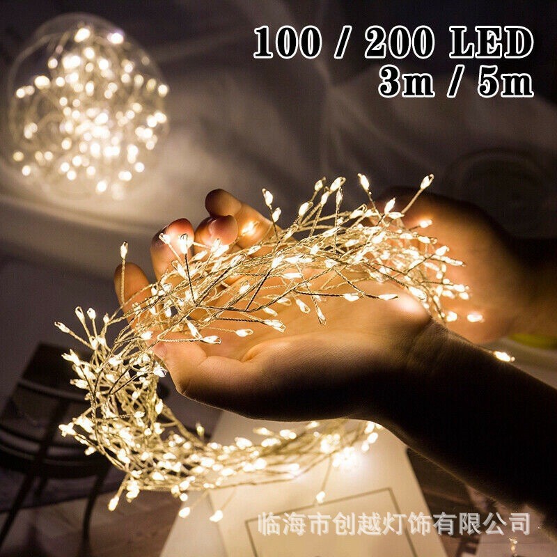 LED灯铜线鞭炮灯圣诞节装饰节日布置灯带室内装饰彩灯氛围灯灯串
