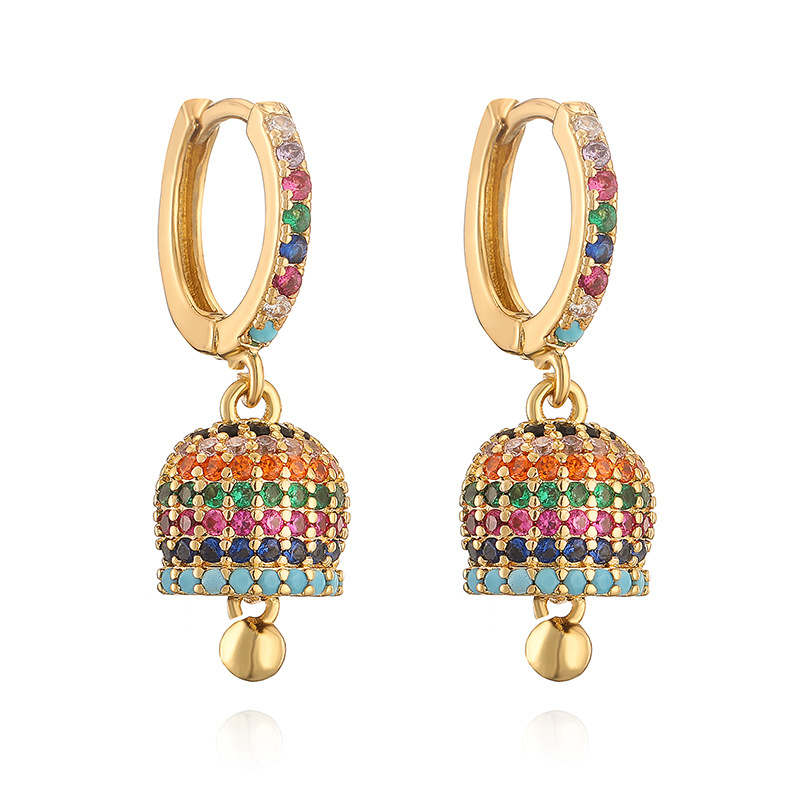 1 Paar Elegant Klassisch Geometrisch Glocke Kupfer Tropfenohrringe display picture 4