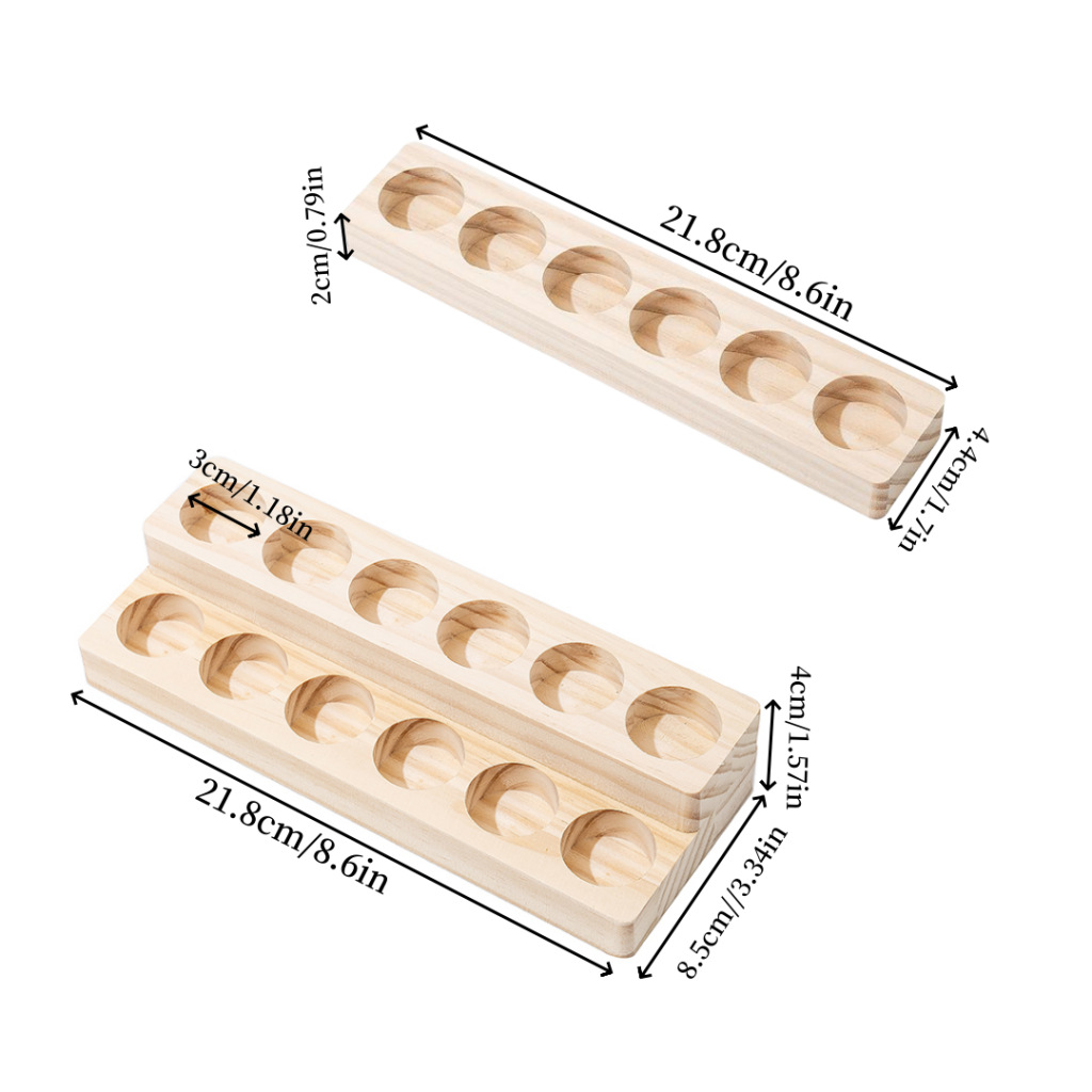 Fábrica de madera botella de aceite esencial botella de esmalte de uñas almacenamiento estante de exhibición caja de madera artesanía de madera