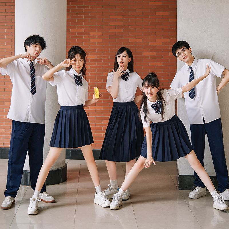 Graduation Season Class Uniforms, College Style Junior and High School Student Sports Games Chorus Photo Suit, Summer British Style School Uniforms