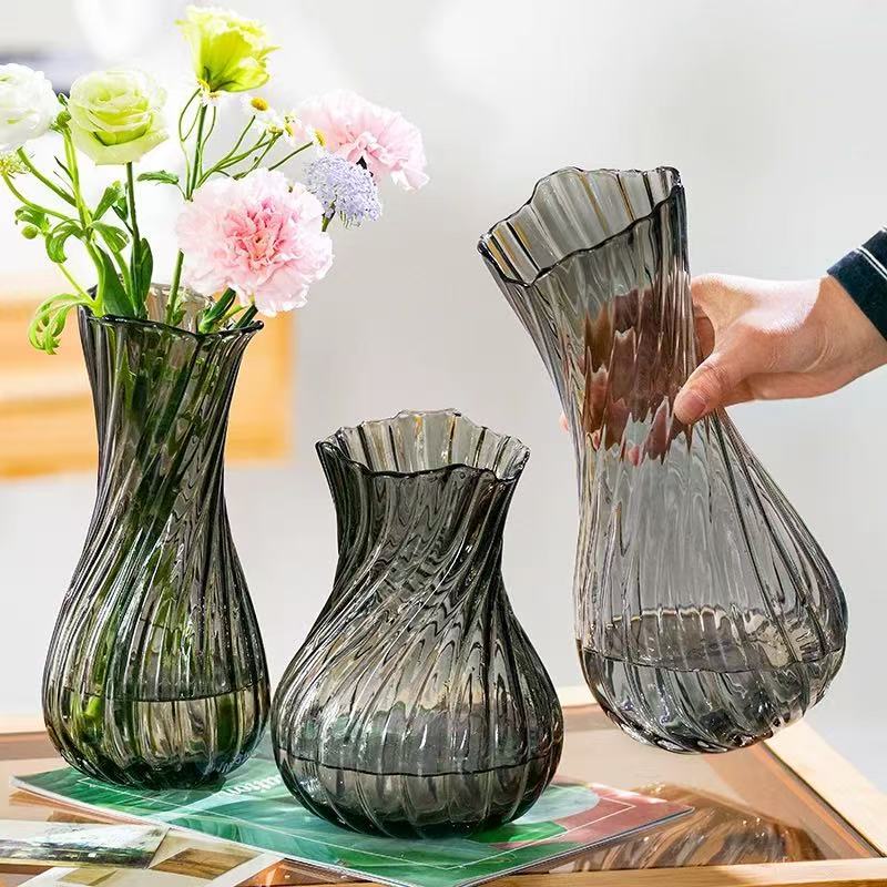 Rosas de vidrio agua transparente flores de hotel sala de estar decoración de mesa de comedor hecha a mano