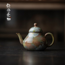 弥言釉下彩手绘泡茶壶开片可养日式粗陶泡茶器单壶纯手工功夫茶具