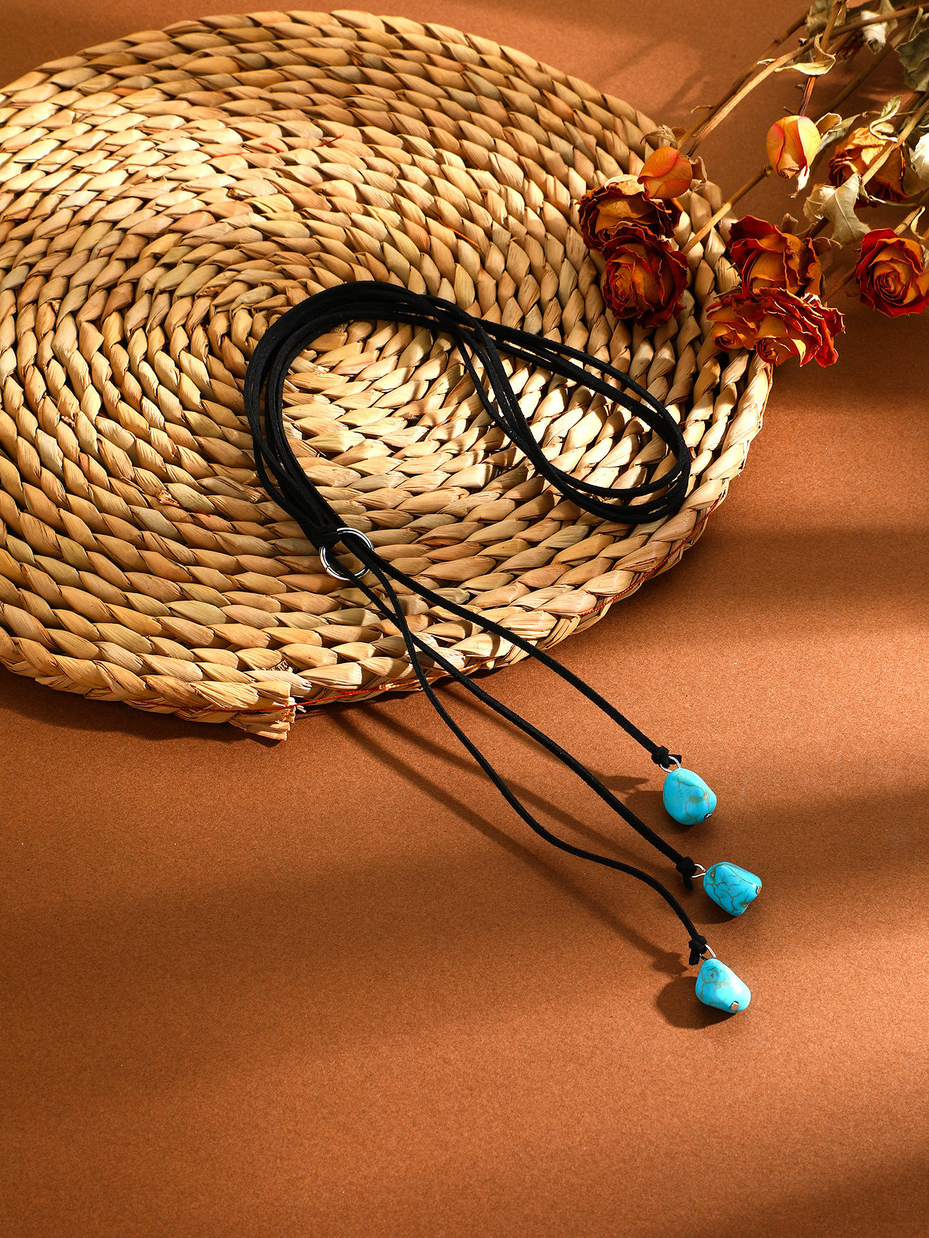 Heißer verkauf Bohemian ethnischen stil herbst und winter schmuck türkis anhänger retro halskette pullover kette_voghion.com