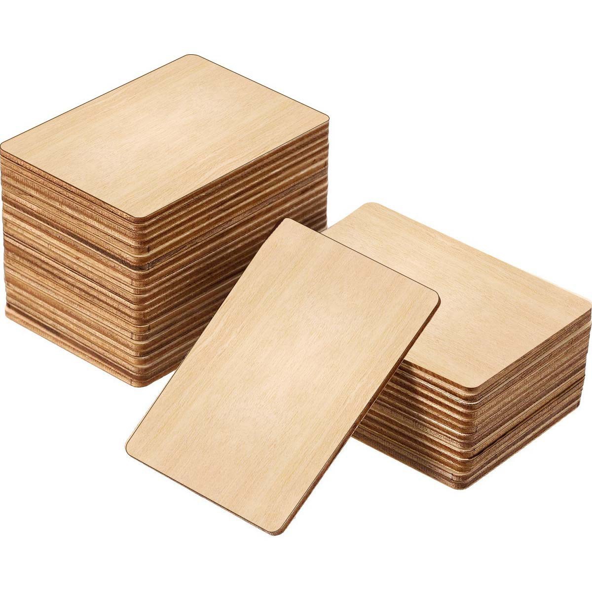 Hoja de madera rectangular DIY de 2.6 mm de espesor (ángulo R10)