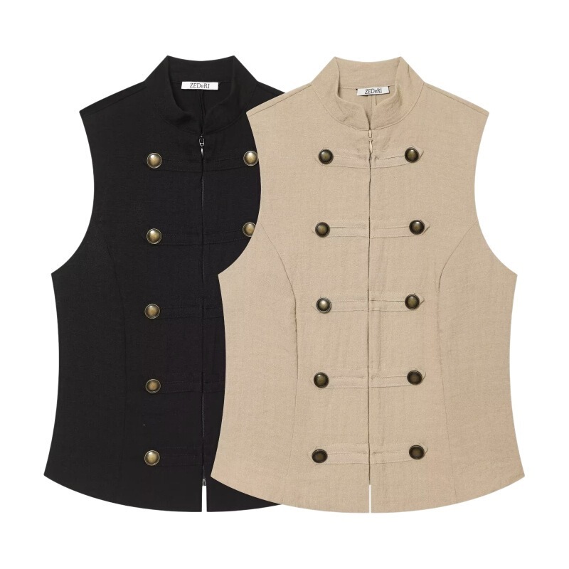 Kaopu Za Women's Clothing 2026 Summer New Versatile High-Neck Sleeveless Solid Color Casual Button-Down Shirt 7969223 Kaopu Za Women's Clothing 2026 Summer New Versatile High-Neck Sleeveless Solid Color Casual Button-Down Shirt 7969223
