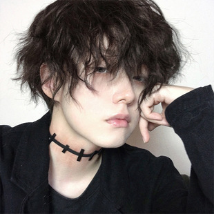 Wig Men's Tin Paper Hot Fluffy Handsome Daily Short Hair European and American Smoke Hot Secondary Cos Simulation Full Headgear