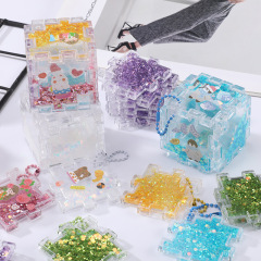 創意流砂カードレンガDIYはルービックキューブ流砂ディスク麻雀カードレンガ子供プレゼント玩具メーカーをつなぎ合わせます。