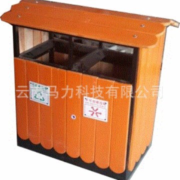 云南钢木垃圾桶户外垃圾桶园林室外小区分类果皮箱不锈钢厂家直销