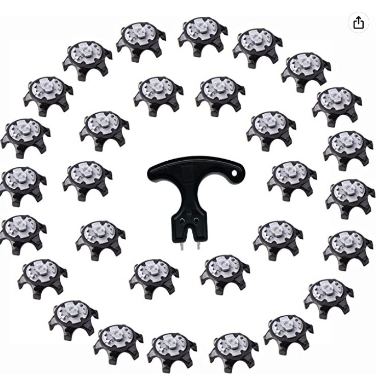 Suministro directo de fábrica de uñas de zapatos de golf de una sola palabra giratoria titular de la tarjeta rectangular Blanco y Negro Plata azul de cuatro colores uñas durable TPU material