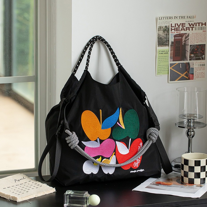 Japón ballchain nuevo tipo de bolso de leopardo de mujer KITTY bolso de lona portátil bolso de compras ecológico ligero