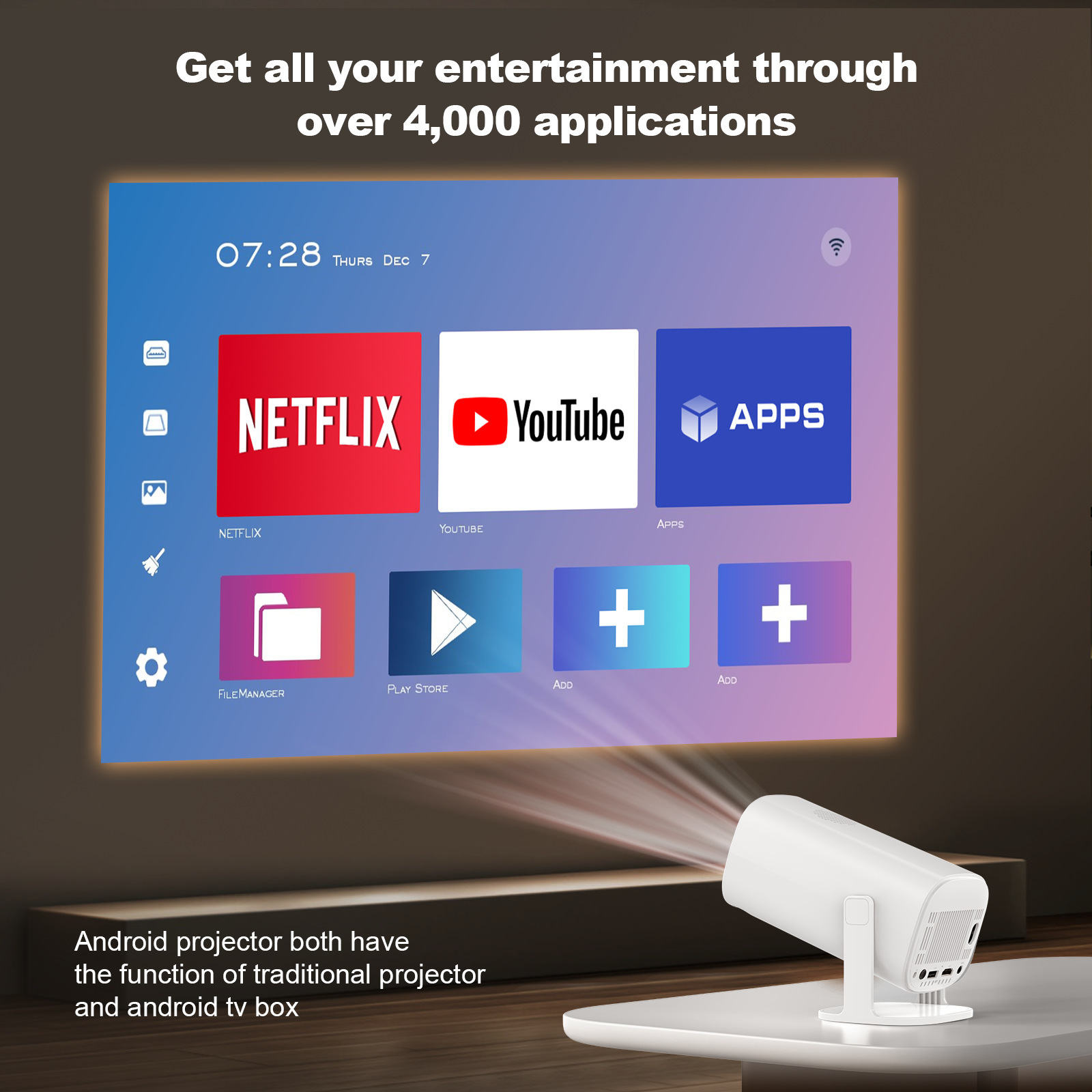 P30Max 4K Wifi Bt Home Theater Nexflix Cross-Border Projection