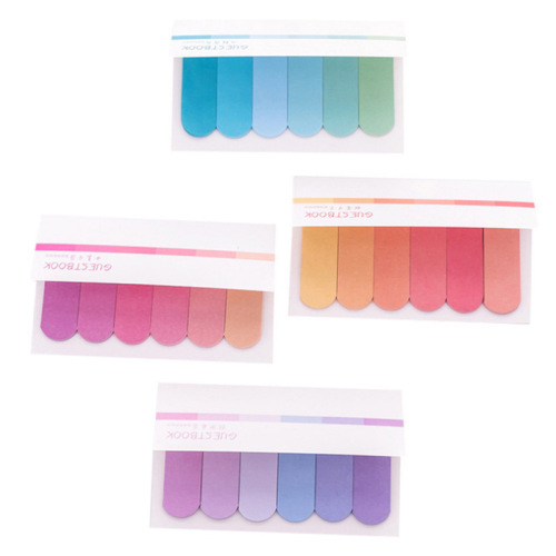 Creative, fresh, six colorful gradient sticky notes, Korean stationery, office study memo notes, note pads