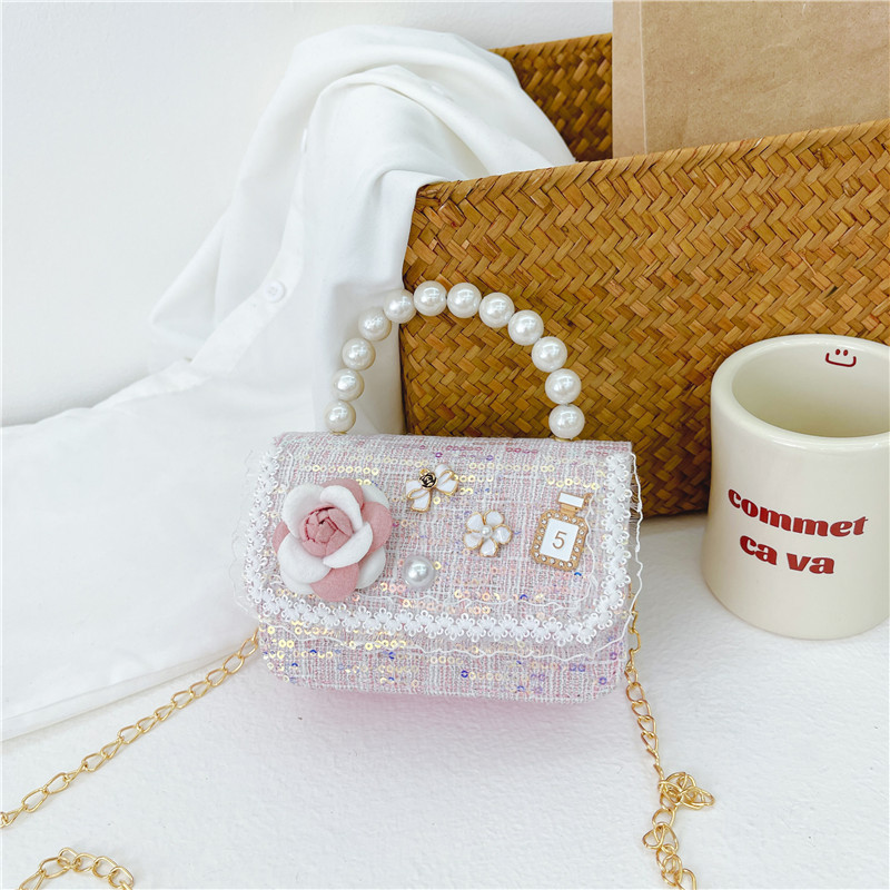 Nuevo bolso de los niños de moda Princesa Aisha Perla bolso de estilo Coreano lentejuelas bolsa de mensajero para las niñas