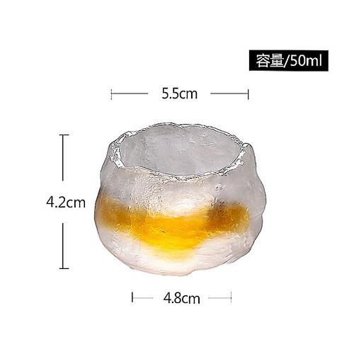 Japanese single-cup master cup, tea cup, kung fu tea set cup, frozen burnt ancient glass cup, first snow glass tea cup