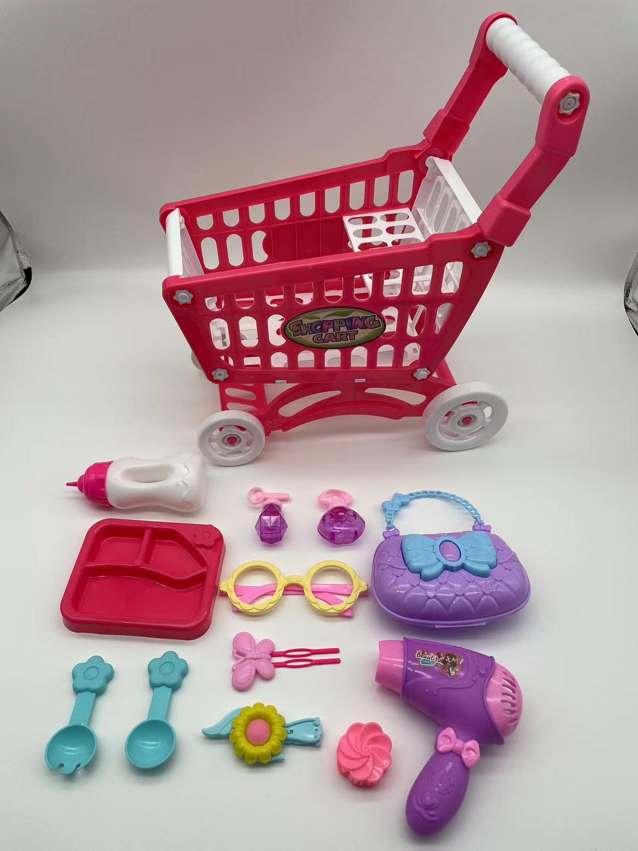 Muñeca Accesorios para muñecas Joyas para niñas Baño de bebé Juguetes para jugar a la casa Carrito de compras