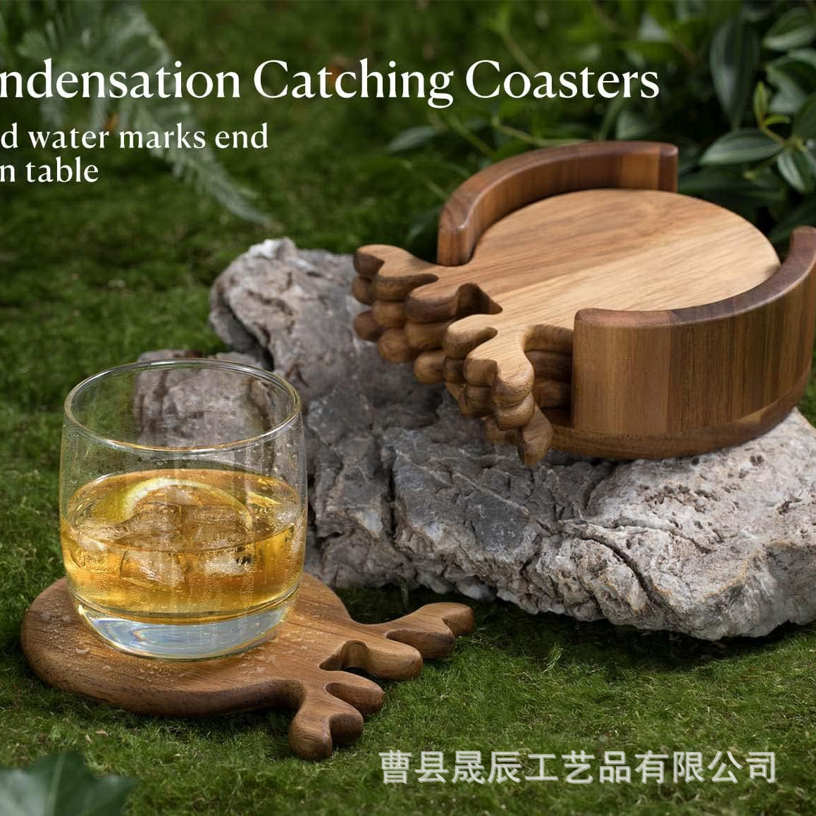 Transfronteriza nueva Navidad Antler Coaster cafetería bebidas postre mantel de escritorio de madera maciza tazón plato de aislamiento estera Montaña Rusa