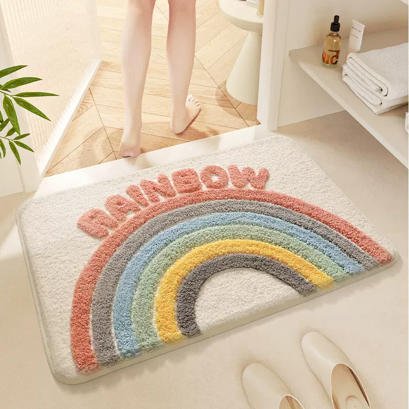 日韩洗澡间地毯易打理防滑卫生间腳踏墊舒适脚垫子浴室地垫
