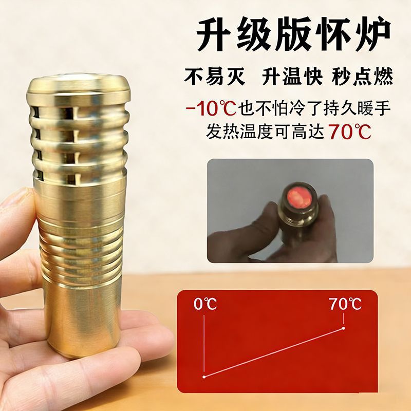 Brass Hand Warmer for Winter, Temperature Adjustable, Portable Wind Door, Aromatherapy, Free Shipping, Direct Sales, Cross-Border Factory Wholesale Source