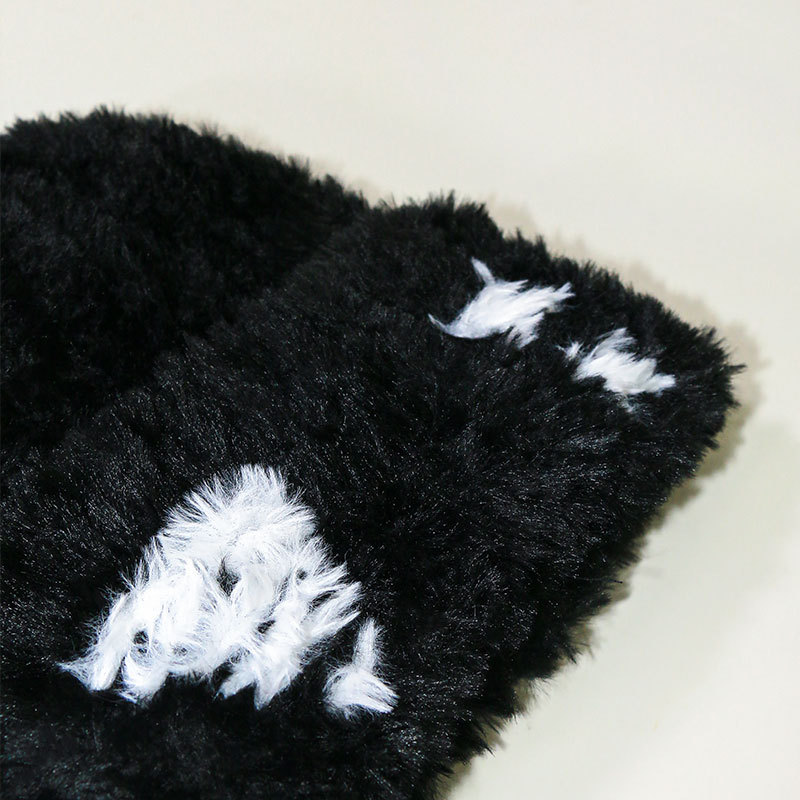 Plush Knitted for Women in Autumn Winter Korean Edition, Small Face and Versatile Woolen Hat, Big Headband, Warm Ear_voghion.com