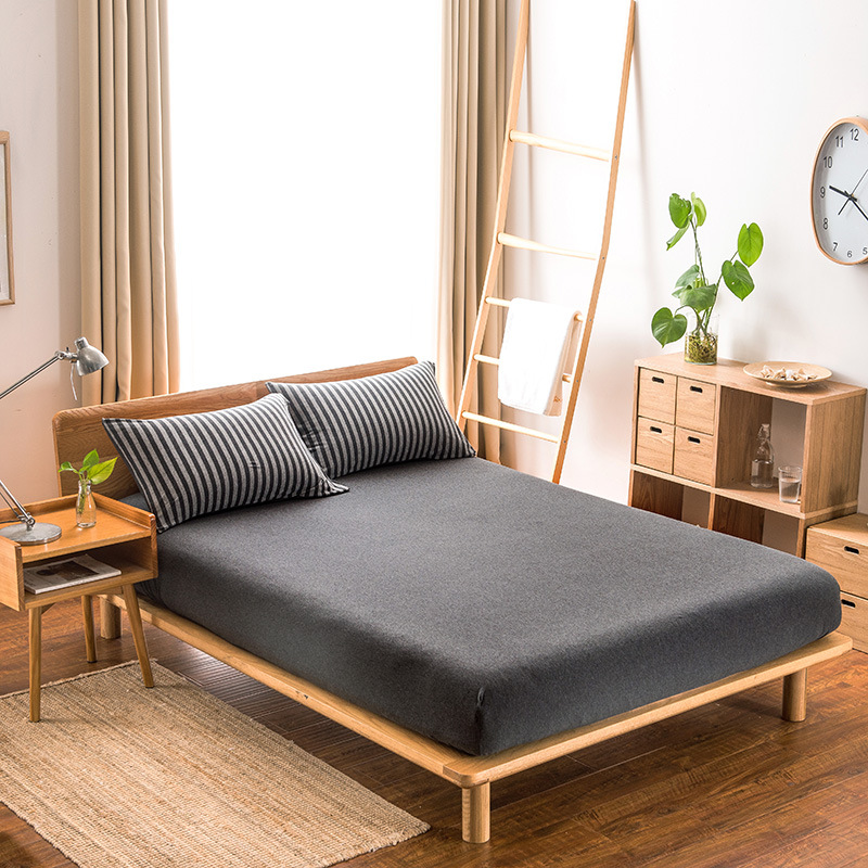 Cama de cama de algodón sin impresión de una sola pieza de tejido Tianzhu algodón Simmons sábanas de algodón antideslizantes fijas colchón cubierta protectora image 10