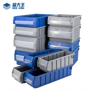 Box King Xlj-17 Plastic Divided Parts Box Shelf Storage Box Material Box Gray Large Size 1 (