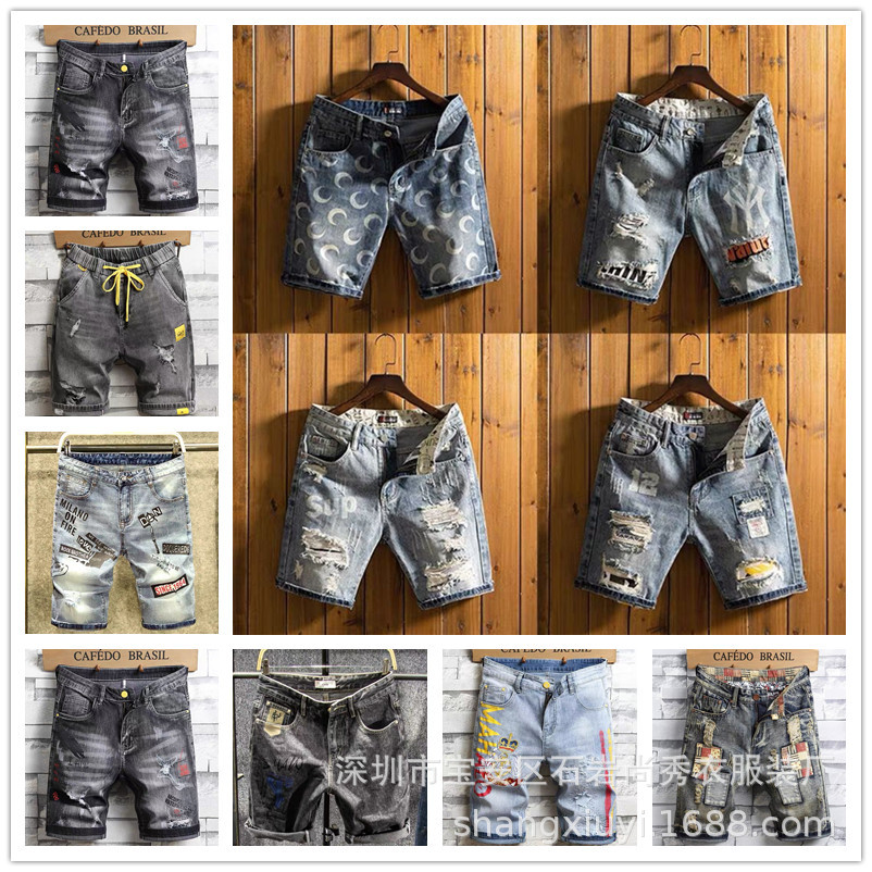 Cross-border foreign trade denim shorts...