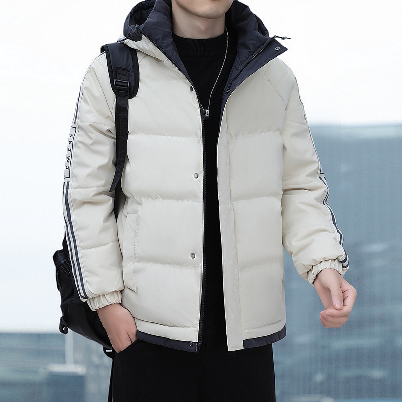 Cruzar la frontera 2023 abrigo de algodón acolchado de los hombres de invierno de los nuevos jóvenes caliente engrosada abrigo de algodón acolchado abrigo de moda con capucha al por mayor
