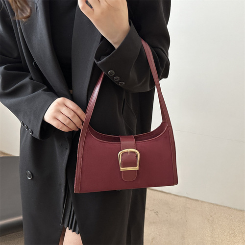 Shoulder underarm bag for women, large capacity niche design commuter bag for women, Korean style shoulder bag, new frosted crescent bag for women